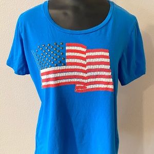 Women’s Blue Fourth 4th Of July Shirt Large